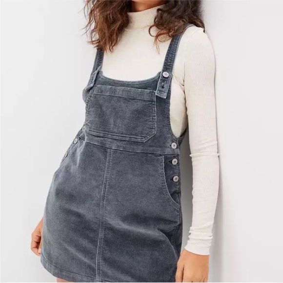 American Eagle Outfitters Denim - American Eagle Gray corduroy Overall Dress